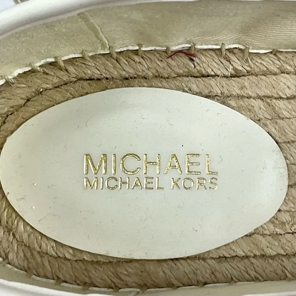 Michael Kors Lenny Espadrille Slip On Shoes Sz 7.5 M New Rose & Signature Flats